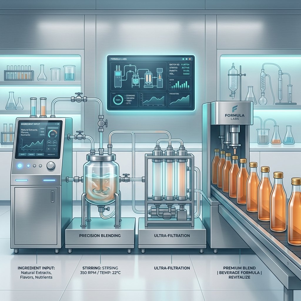 Beverage Formulation Consultant reviewing stability test results
